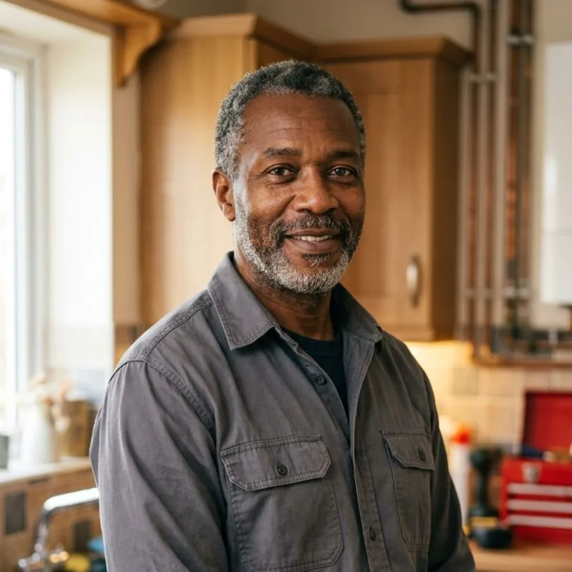 Marcus Holloway, Senior Plumbing Expert at Lakewood Plumbing Direct, in a Lakewood kitchen
